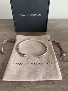 David Yurman Cable Bracelet with Gold & Diamond Accents